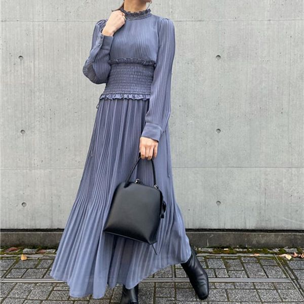 casual dresses chic edge patchwork long vestidos autumn 2021 solid sleeve robe vintage elegant pleated slim waist woman dress, Black;gray
casual dresses chic edge patchwork long vestidos autumn 2021 solid sleeve robe vintage elegant pleated slim waist woman dress, Black;gray