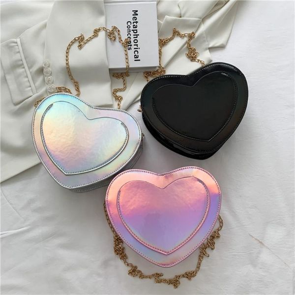 evening bags fashion women laser pu leather handbags soft female love heart chain crossbody small zipper shoulder
evening bags fashion women laser pu leather handbags soft female love heart chain crossbody small zipper shoulder
