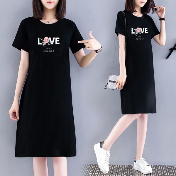 casual dresses large size women's loose and thin belly covering dress summer 2021 medium length short sleeve t-shirt, Black;gray
casual dresses large size women's loose and thin belly covering dress summer 2021 medium length short sleeve t-shirt, Black;gray