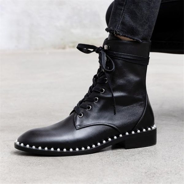boots pxelena designer celebrity pearl motorcycle biker ankle women autumn winter low heels lace up riding military combat shoes, Black
boots pxelena designer celebrity pearl motorcycle biker ankle women autumn winter low heels lace up riding military combat shoes, Black