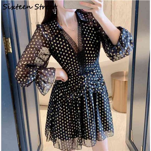 autumn gold jacquard v-neck dress woman polka dot full-sleeve black high waist runway self female vestido ladies 210603, Black;gray
autumn gold jacquard v-neck dress woman polka dot full-sleeve black high waist runway self female vestido ladies 210603, Black;gray