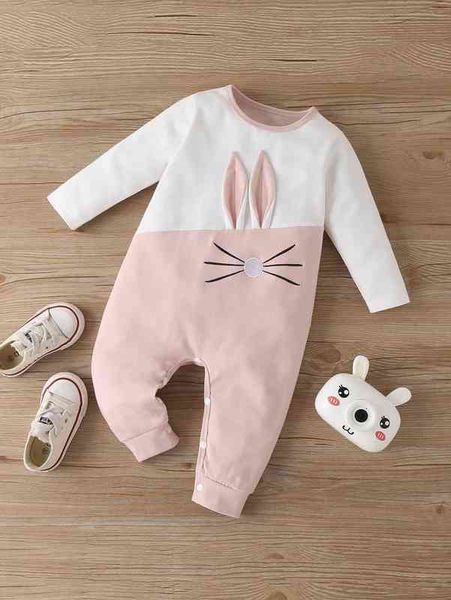 baby cartoon embroidered 3d ear design jumpsuit she, Blue 
baby cartoon embroidered 3d ear design jumpsuit she, Blue