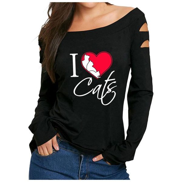 women's blouses & shirts women casual cat love printing gothic clothes cold shoulder long sleeve femme blouse gömlek, White
women's blouses & shirts women casual cat love printing gothic clothes cold shoulder long sleeve femme blouse gömlek, White