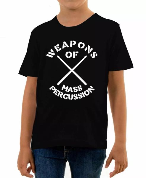 weapons of mass percussion kids t-shirt drum kit music drummer hobby, White;black
weapons of mass percussion kids t-shirt drum kit music drummer hobby, White;black