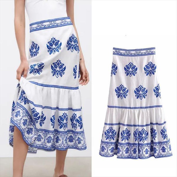 summer elegant embroidered white womens skirt long high waist midi ruffle boho ruched vestidos mujer pl196, Black
summer elegant embroidered white womens skirt long high waist midi ruffle boho ruched vestidos mujer pl196, Black