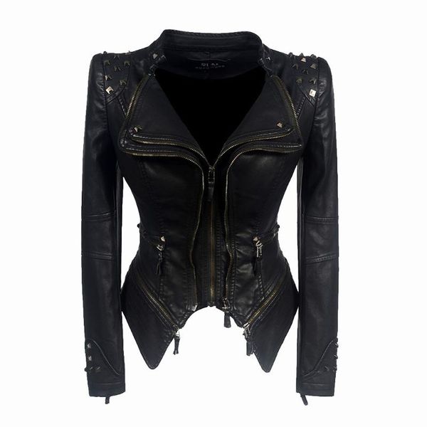 women's leather & faux winter autumn motorcycle jackets womens casual solid color lapel zipper long sleeve jacket coat slim pu punk #3, Black
women's leather & faux winter autumn motorcycle jackets womens casual solid color lapel zipper long sleeve jacket coat slim pu punk #3, Black