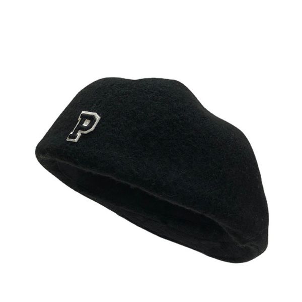 wool beret women's autumn and winter p sticker korean version versatile fashion can wear duck tongue forward hat backwards, Blue;gray
wool beret women's autumn and winter p sticker korean version versatile fashion can wear duck tongue forward hat backwards, Blue;gray