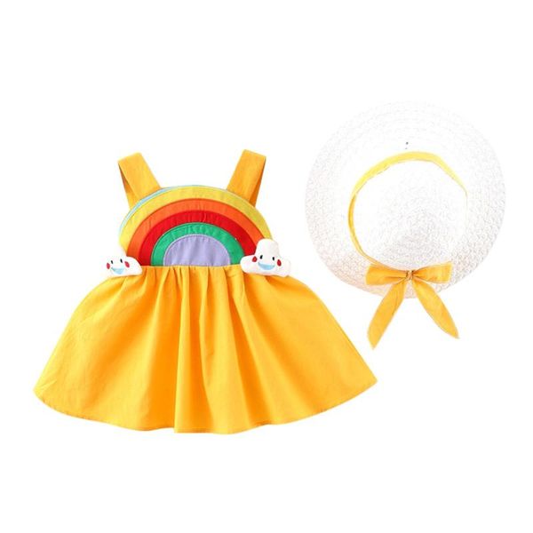 toddler dresses baby kids girls sleeveless rainbow patterns print princess dress+hat set outfit suspender sundress clothes 0-24m girl's, Red;yellow
toddler dresses baby kids girls sleeveless rainbow patterns print princess dress+hat set outfit suspender sundress clothes 0-24m girl's, Red;yellow