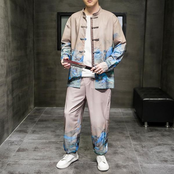 men's tracksuits -5xl spring vintage casual shirt+pants 2pcs sets painting long sleeve madarin collar frog button shirts xxxxxl, Gray
men's tracksuits -5xl spring vintage casual shirt+pants 2pcs sets painting long sleeve madarin collar frog button shirts xxxxxl, Gray