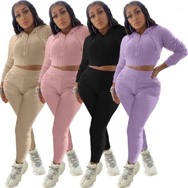 women's two piece pants fabric autumn and winter leisure tracksuit women drawstring coat sets ladies jogging suits, White
women's two piece pants fabric autumn and winter leisure tracksuit women drawstring coat sets ladies jogging suits, White