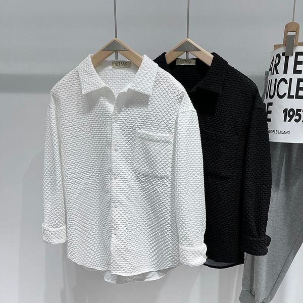 men's casual shirts fashion shirt loose trend versatile ruffian handsome solid color lapel long sleeve spring and autumn white, White;black
men's casual shirts fashion shirt loose trend versatile ruffian handsome solid color lapel long sleeve spring and autumn white, White;black