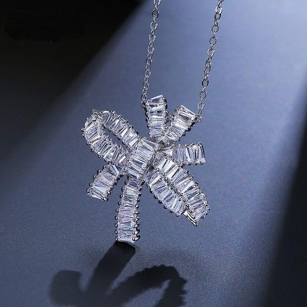 pendant necklaces creative knotbow shape necklace cubic zircon fashion jewelry good gift for women accessories, Silver
pendant necklaces creative knotbow shape necklace cubic zircon fashion jewelry good gift for women accessories, Silver