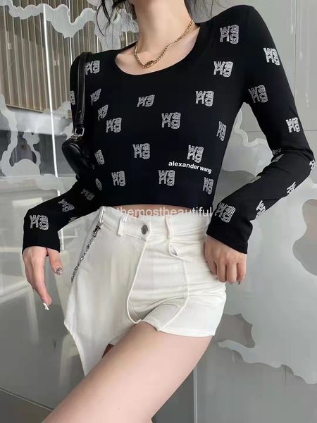 women's sweaters aw dawang's drilled all over lettered knitted bottoming shirt women's spring and autumn thin versatile slim, White;black
women's sweaters aw dawang's drilled all over lettered knitted bottoming shirt women's spring and autumn thin versatile slim, White;black