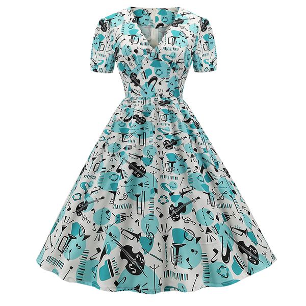 plus size summer dress 2021 women puff sleeve swing vintage dresses robe femme elegant floral print pin up party dresses, White;black
plus size summer dress 2021 women puff sleeve swing vintage dresses robe femme elegant floral print pin up party dresses, White;black