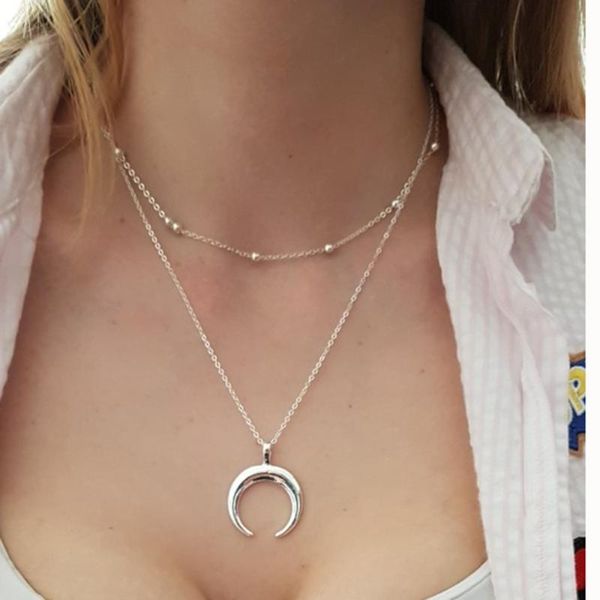 chains 2021 fashion sweet beauty alloy necklace long round pearl crescent punk retro style pendant, Silver
chains 2021 fashion sweet beauty alloy necklace long round pearl crescent punk retro style pendant, Silver