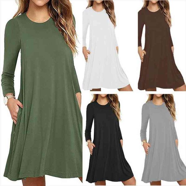 solid color spring cotton womens dresses round neck knee party long sleeve pocket xl clothing, Black;gray
solid color spring cotton womens dresses round neck knee party long sleeve pocket xl clothing, Black;gray