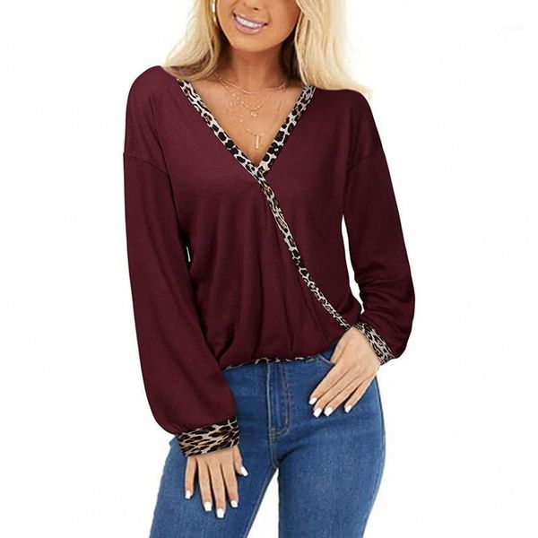 women's fall shirt, leopard patchwork elastic party clothes v-neck long sleeve loose warm pleated pullover sweaters, White;black
women's fall shirt, leopard patchwork elastic party clothes v-neck long sleeve loose warm pleated pullover sweaters, White;black