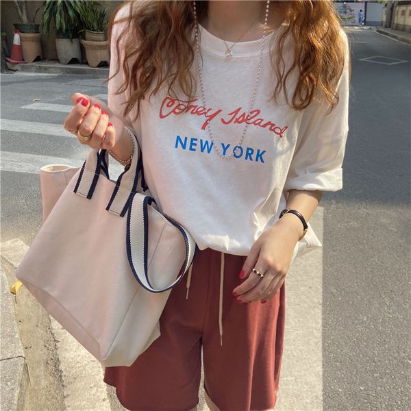 loose casual cotton basic letter printed simpler fresh summer college wind short sleeve women t-shirts 210522, White
loose casual cotton basic letter printed simpler fresh summer college wind short sleeve women t-shirts 210522, White