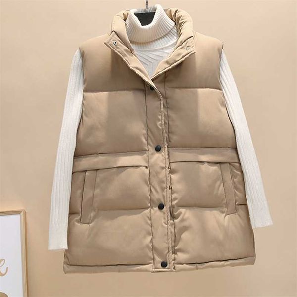 button sleeveles's vest puffer autumn winter stand collar padded down jacket female waistcoat windproof woman coat 211130, Black;white
button sleeveles's vest puffer autumn winter stand collar padded down jacket female waistcoat windproof woman coat 211130, Black;white