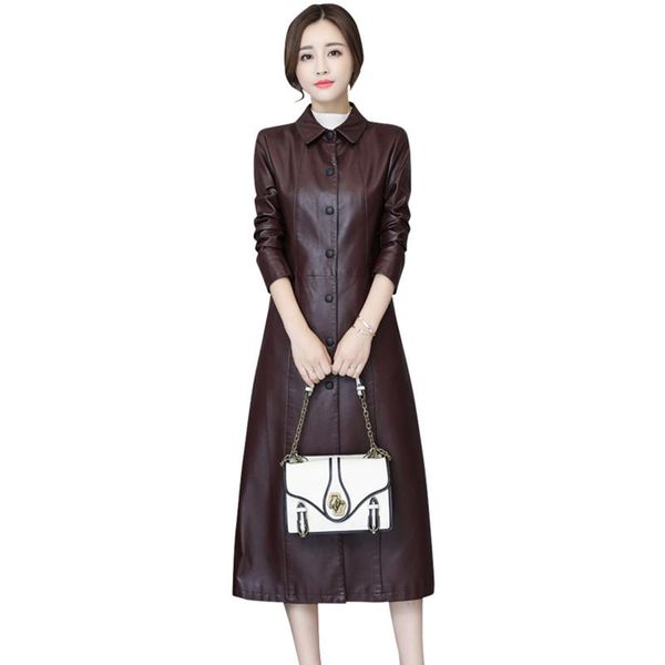 women's leather & faux women long jacket 2021 street fashion ladies washed pu coats trench female outerwear plus size, Black
women's leather & faux women long jacket 2021 street fashion ladies washed pu coats trench female outerwear plus size, Black