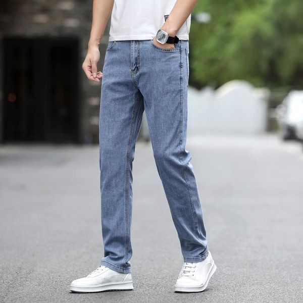 men's jeans summer light-colored thin section slim stretch all-match 2021 straight loose trousers korean version, Blue
men's jeans summer light-colored thin section slim stretch all-match 2021 straight loose trousers korean version, Blue
