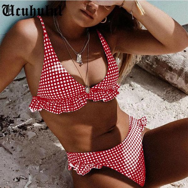 women's swimwear lolita summer plaid bikini set push up ruffles padded women bathing suit beachwear swimming, White;black
women's swimwear lolita summer plaid bikini set push up ruffles padded women bathing suit beachwear swimming, White;black