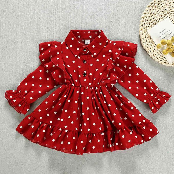 spring autumn girls dress korean long sleeve polka dot lapel princess children's clothes baby girl banquet 210515, Red;yellow
spring autumn girls dress korean long sleeve polka dot lapel princess children's clothes baby girl banquet 210515, Red;yellow