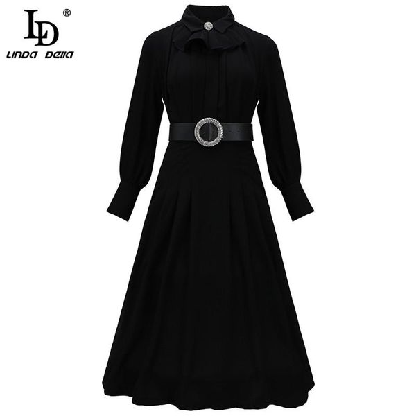 della summer runway black dress women luxury button diamonds belt long sleeve ladies high street elegant midi casual dresses, Black;gray
della summer runway black dress women luxury button diamonds belt long sleeve ladies high street elegant midi casual dresses, Black;gray