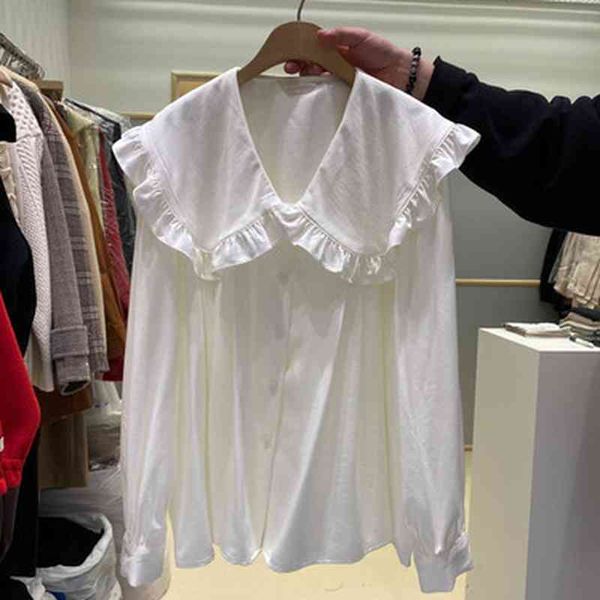 collar shirts elegant single breasted long sleeve women blouse spring ruffles blusas mujer de moda verano 210429, Black;brown
collar shirts elegant single breasted long sleeve women blouse spring ruffles blusas mujer de moda verano 210429, Black;brown