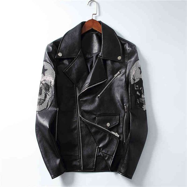 jackets high-quality pu leather jacket with skulls fashionable european and american trend motorcycle personalized coat, Black;brown
jackets high-quality pu leather jacket with skulls fashionable european and american trend motorcycle personalized coat, Black;brown