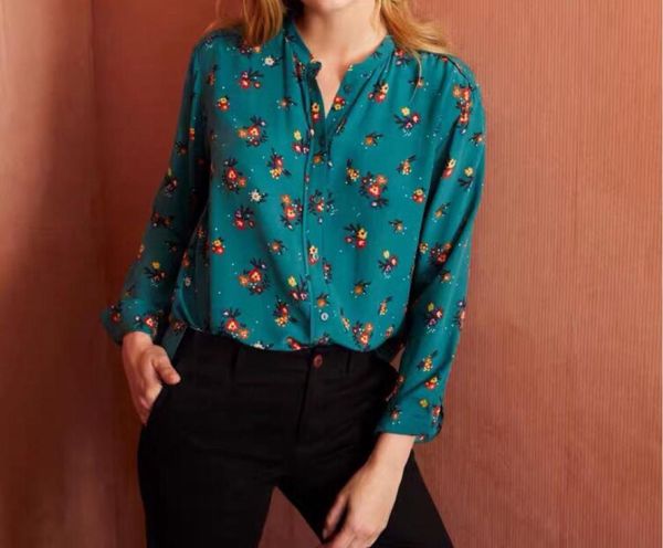100% silk cypress green print shirt retro temperament forest long-sleeved round neck blouse women women's blouses & shirts, White
100% silk cypress green print shirt retro temperament forest long-sleeved round neck blouse women women's blouses & shirts, White