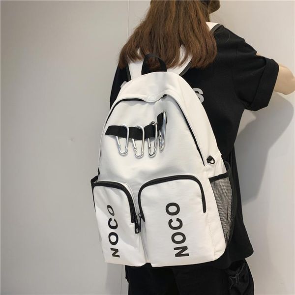 backpack 2021 personality lock pendant design knapsack bag for lady men couples more pockets lapschool books
backpack 2021 personality lock pendant design knapsack bag for lady men couples more pockets lapschool books