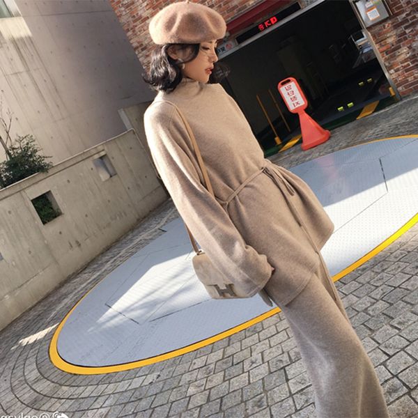 two piece dress knitted turtleneck sweater 2 pieces set tracksuits women autumn loose sweater+ankle-length pants warm cashmere large suit11, White
two piece dress knitted turtleneck sweater 2 pieces set tracksuits women autumn loose sweater+ankle-length pants warm cashmere large suit11, White