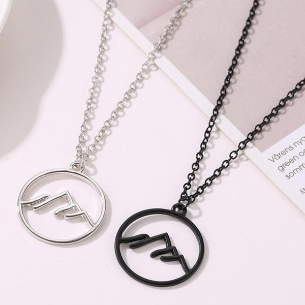 pendant necklaces creative round hollow female necklace chain fashion mountain peaks geometric jewelry, Silver
pendant necklaces creative round hollow female necklace chain fashion mountain peaks geometric jewelry, Silver