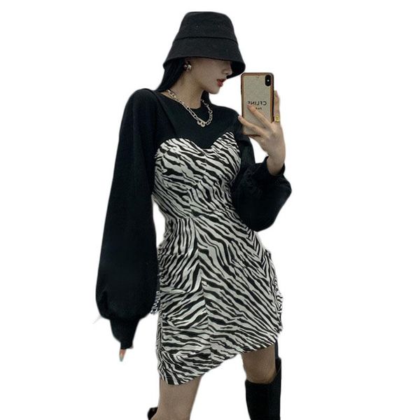 casual dresses long sleeve dress female spring and autumn women wild zebra pattern printed bottoming sshort ns2663, Black;gray
casual dresses long sleeve dress female spring and autumn women wild zebra pattern printed bottoming sshort ns2663, Black;gray
