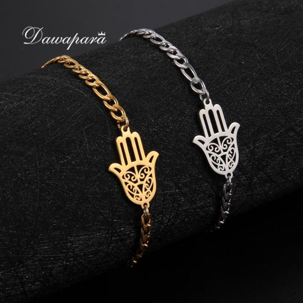 charm bracelets dawapara vintage hamsa hand bracelet stainless steel filigree hollow pendants protection against evil jealousy talisman, Golden;silver
charm bracelets dawapara vintage hamsa hand bracelet stainless steel filigree hollow pendants protection against evil jealousy talisman, Golden;silver