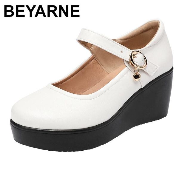 dress shoes beyarne 2021 spring leather women platform wedge shoe high heels round toe soft sole white pumps big size 33-43, Black
dress shoes beyarne 2021 spring leather women platform wedge shoe high heels round toe soft sole white pumps big size 33-43, Black