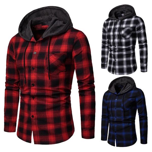 men's casual shirts 2021 spring and autumn european version business plaid hooded long-sleeved shirt s-xxl, White;black
men's casual shirts 2021 spring and autumn european version business plaid hooded long-sleeved shirt s-xxl, White;black