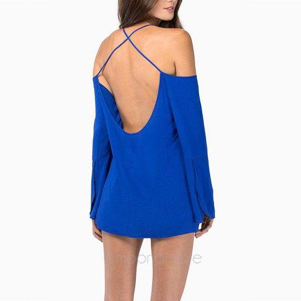 fashion women spaghetti narrow strap cross backless long sleeve shirt casual loose blouse women's blouses & shirts, White
fashion women spaghetti narrow strap cross backless long sleeve shirt casual loose blouse women's blouses & shirts, White