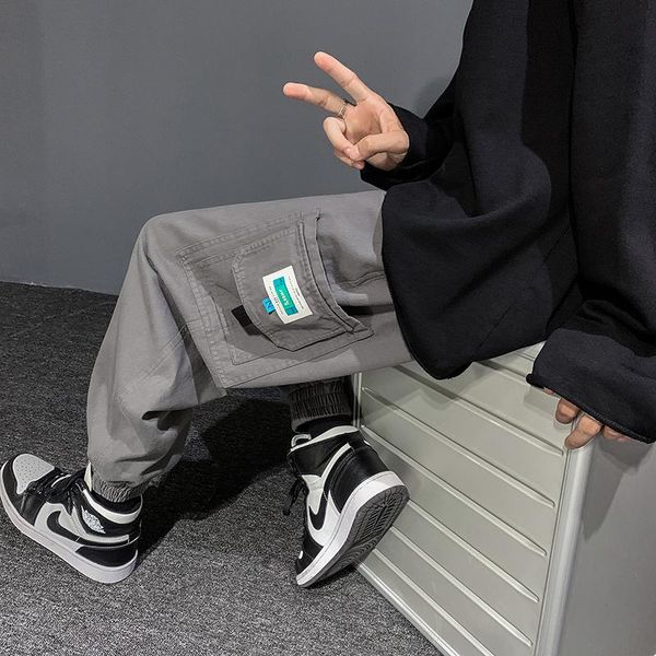 men's pants hong kong style large size tooling fashion brand pocket leggings casual in autumn 2021, Black
men's pants hong kong style large size tooling fashion brand pocket leggings casual in autumn 2021, Black