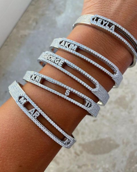 custom name bracelet with 5a zircon removable letter bangle women diy custom jewelry 26 alphabet personalized chiristmas gifts, Black
custom name bracelet with 5a zircon removable letter bangle women diy custom jewelry 26 alphabet personalized chiristmas gifts, Black