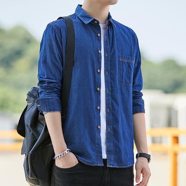 men's casual shirts spring summer thin cotton denim jackets men regular-fit soft simple cowboy all-match streetwear fashion male shirt, White;black
men's casual shirts spring summer thin cotton denim jackets men regular-fit soft simple cowboy all-match streetwear fashion male shirt, White;black