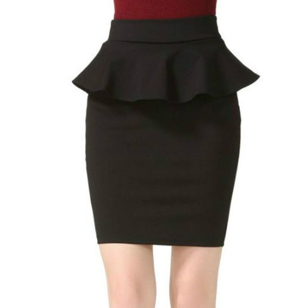 skirts high elastic women 's fashion ol temperament lotus leaf wild waist office professional, Black
skirts high elastic women 's fashion ol temperament lotus leaf wild waist office professional, Black