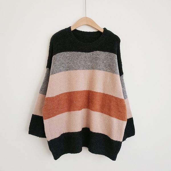 h.sa fall fashion women striped sweater jumpers long oversized pulloveres flare sleeve knitwear pull korean style 210417, White;black
h.sa fall fashion women striped sweater jumpers long oversized pulloveres flare sleeve knitwear pull korean style 210417, White;black