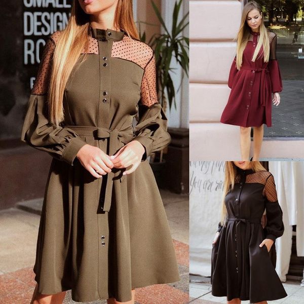 lace patchwork a word party dress ladies long puff sleeve stand collar elegant 2021 autumn fashion women knee casual dresses, Black;gray
lace patchwork a word party dress ladies long puff sleeve stand collar elegant 2021 autumn fashion women knee casual dresses, Black;gray