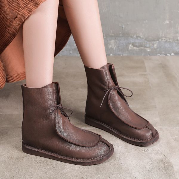 558-12 autumn winter genuine leather shoes retro handicraft cotton and belt desert travel kraft boots ewup, Black
558-12 autumn winter genuine leather shoes retro handicraft cotton and belt desert travel kraft boots ewup, Black
