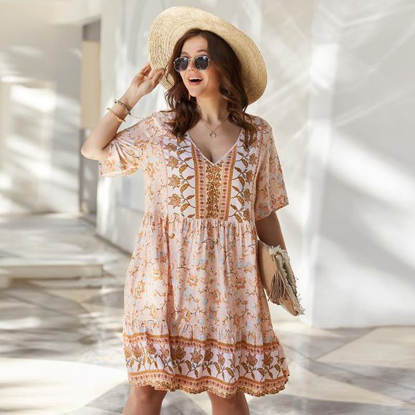plus size dresses houzhou summer dress women 4xl boho bohemian for full ladies floral elegant robe loose oversized outfits, Black
plus size dresses houzhou summer dress women 4xl boho bohemian for full ladies floral elegant robe loose oversized outfits, Black