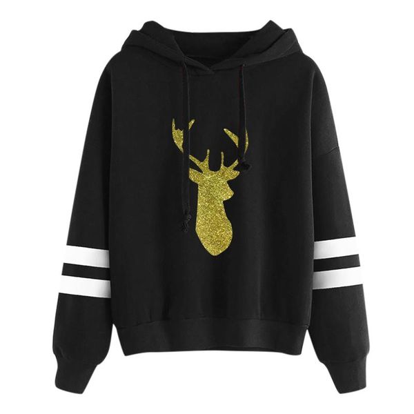 women's hoodies & sweatshirts women fashion christmas elk print long sleeve hooded pullover autumn winter casual drawstring sweatshirt, Black
women's hoodies & sweatshirts women fashion christmas elk print long sleeve hooded pullover autumn winter casual drawstring sweatshirt, Black
