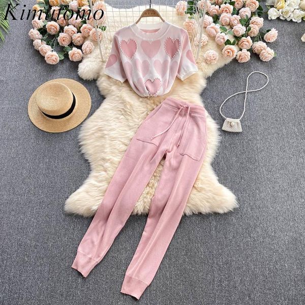 women's two piece pants kimutomo casual fashion women suit 2021 summer short sleeve beading heart print slim high waist all match elega, White
women's two piece pants kimutomo casual fashion women suit 2021 summer short sleeve beading heart print slim high waist all match elega, White