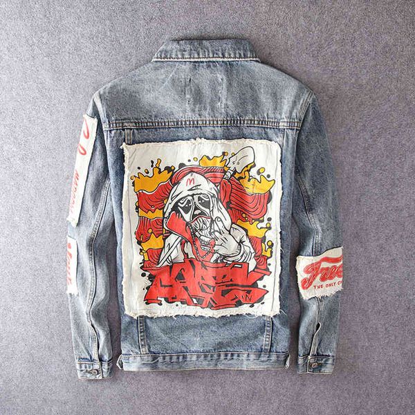 men's jackets fashion streetwear retro blue patchwork designer hip hop punk style denim coats printed biker nz2214 jux1, Black;brown
men's jackets fashion streetwear retro blue patchwork designer hip hop punk style denim coats printed biker nz2214 jux1, Black;brown